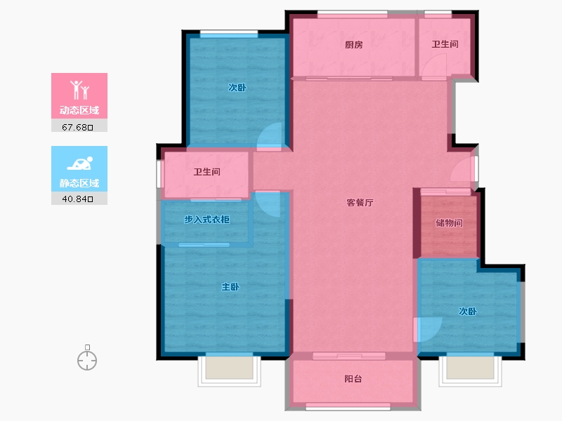 河北省-唐山市-中冶·尚和府-97.77-户型库-动静分区