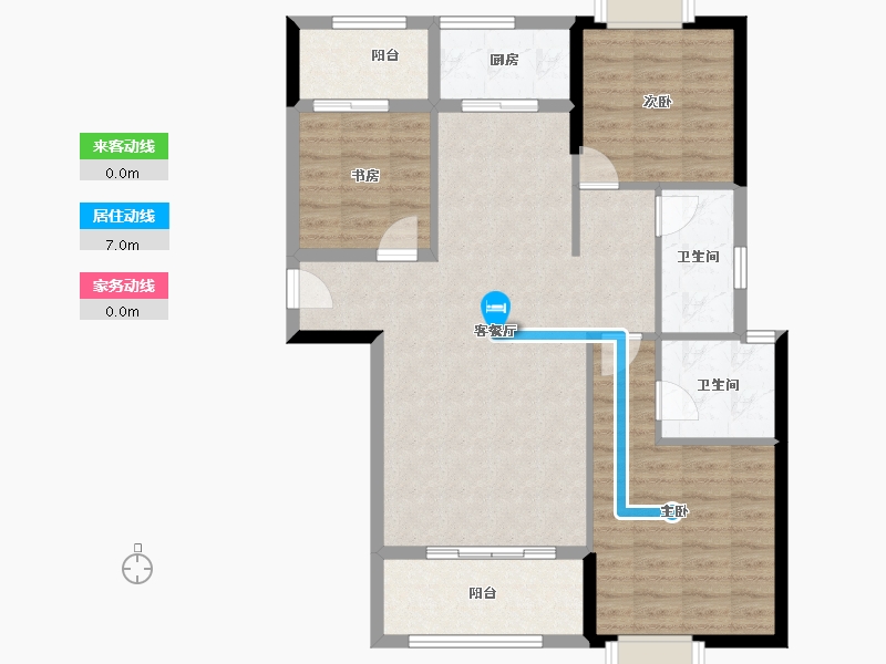 福建省-南平市-美伦阳光新城溪境-93.31-户型库-动静线