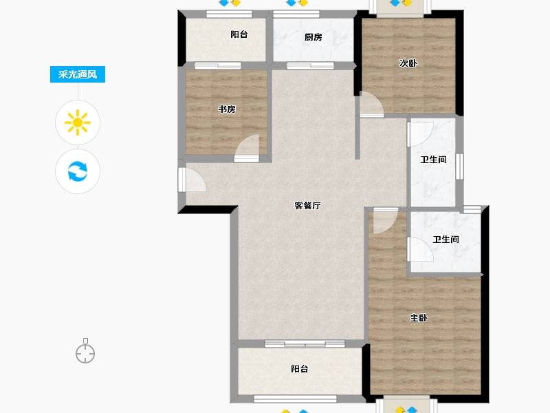 福建省-南平市-美伦阳光新城溪境-93.31-户型库-采光通风