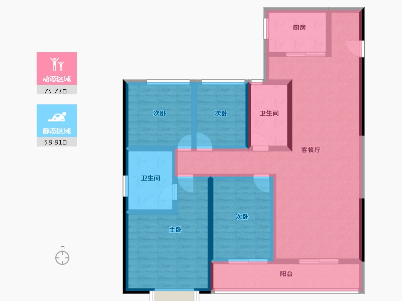 山西省-太原市-万科城市之光东望-119.32-户型库-动静分区