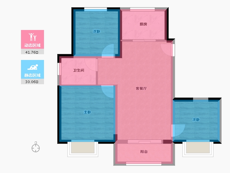 河北省-唐山市-中冶·尚和府-63.92-户型库-动静分区