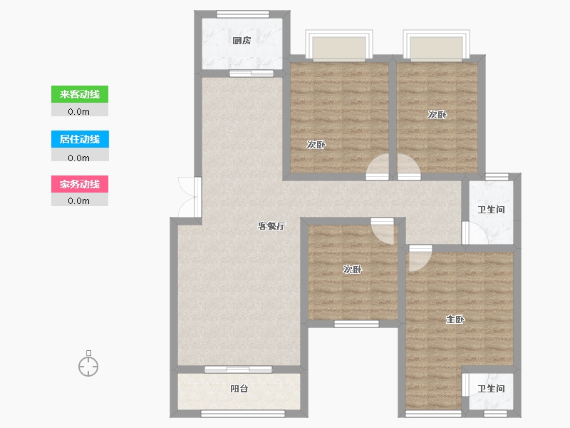 湖南省-衡阳市-三旺花园小区-110.61-户型库-动静线