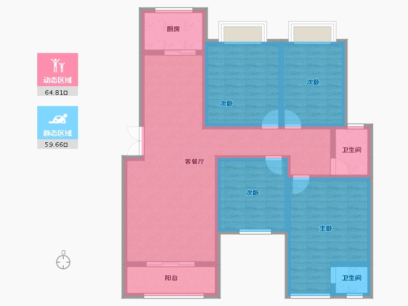 湖南省-衡阳市-三旺花园小区-110.61-户型库-动静分区