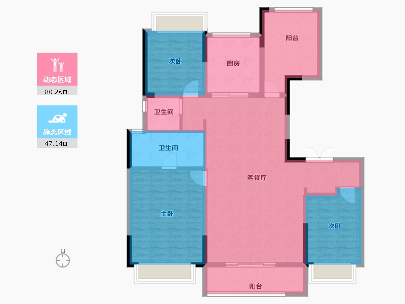 广东省-佛山市-越秀阅湖台-114.86-户型库-动静分区