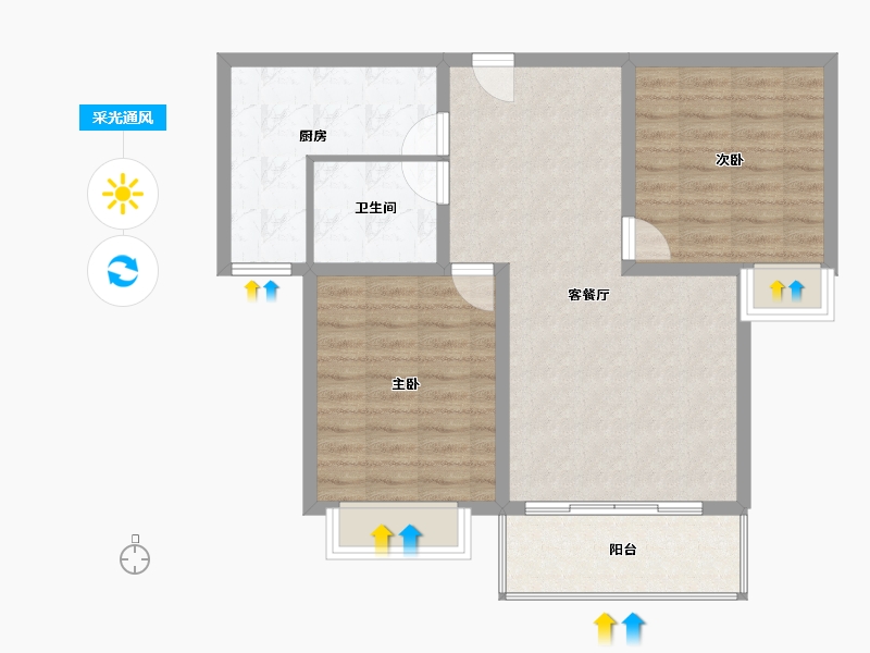 山西省-临汾市-石化小区二期-79.25-户型库-采光通风