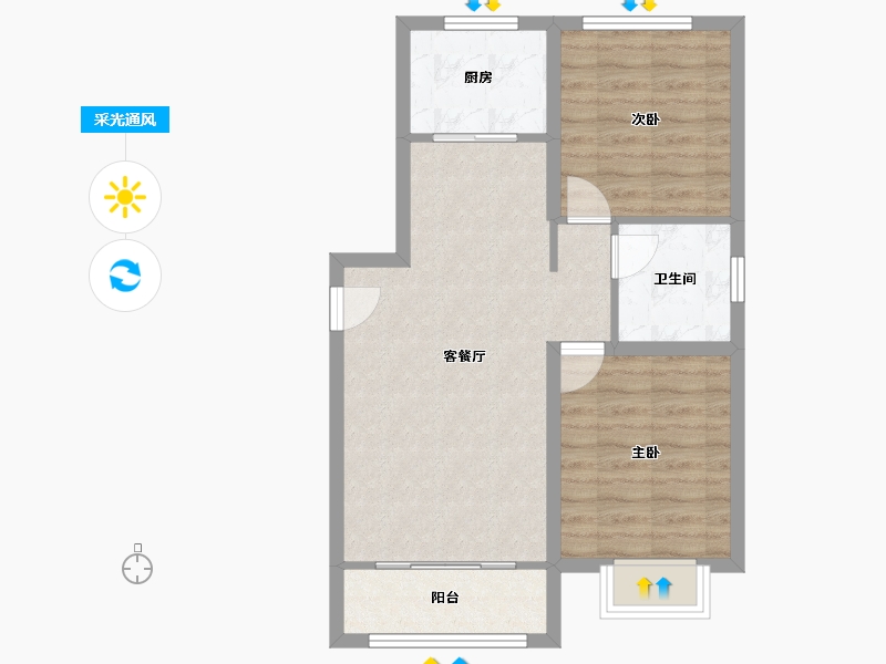 河北省-唐山市-万润首府-63.13-户型库-采光通风