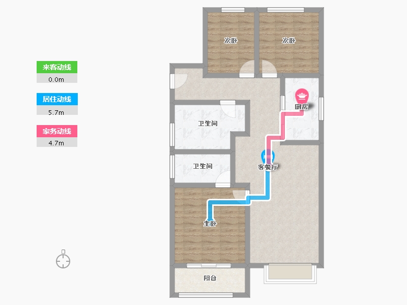 山西省-太原市-万科城市之光东望-93.15-户型库-动静线