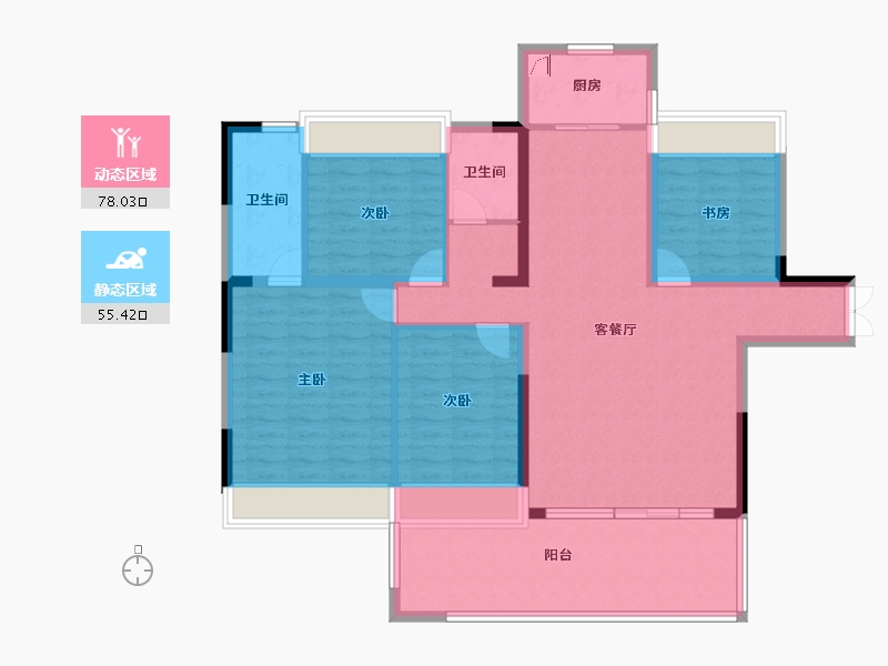 云南省-红河哈尼族彝族自治州-富平·名贵园-119.59-户型库-动静分区