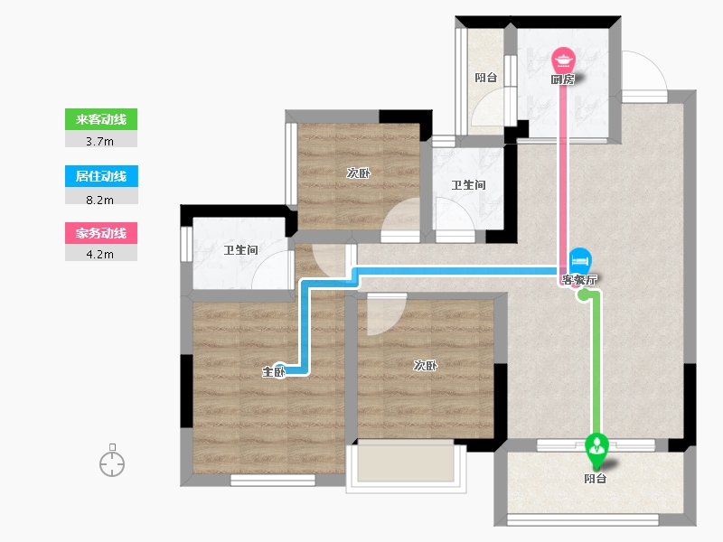 四川省-内江市-远达世纪城-66.97-户型库-动静线