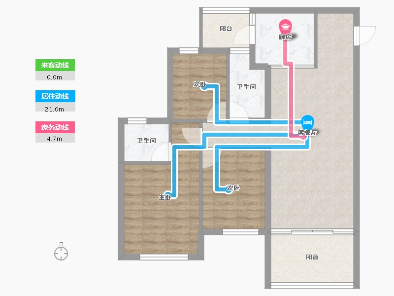 四川省-南充市-鸿通富春山居-79.54-户型库-动静线