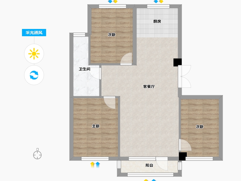 辽宁省-丹东市-祥麗苑-77.78-户型库-采光通风