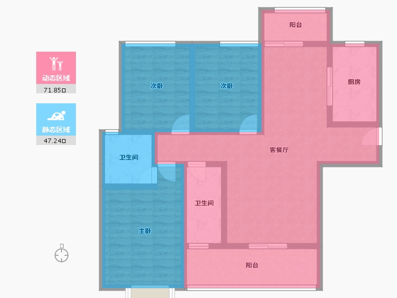 湖南省-怀化市-千鸿帝景-105.14-户型库-动静分区