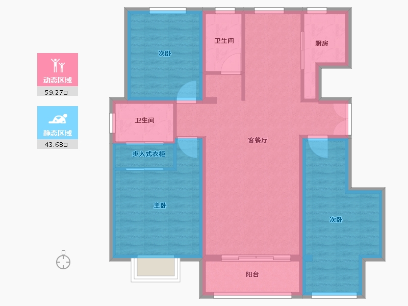 河北省-唐山市-中冶·尚和府-91.79-户型库-动静分区