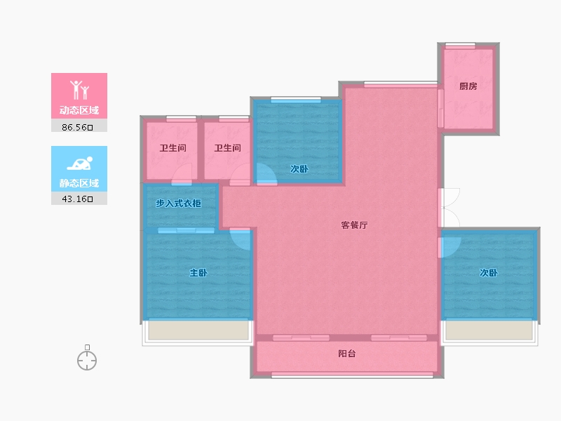 甘肃省-天水市-麓宸·河与时光-117.32-户型库-动静分区