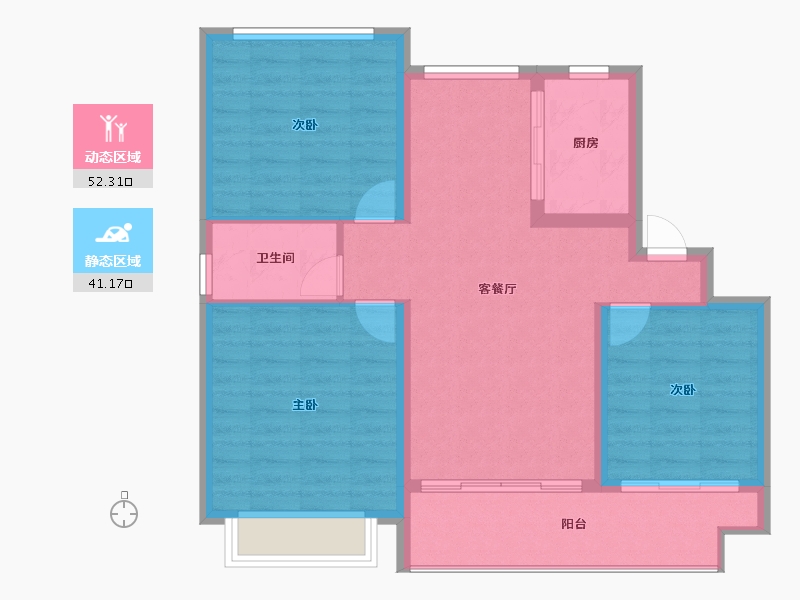 河南省-信阳市-信阳碧桂园领墅-84.80-户型库-动静分区