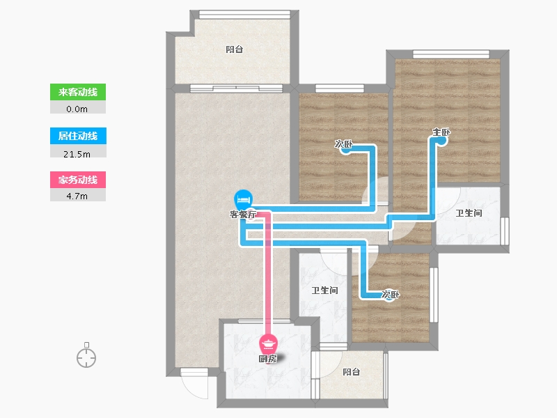 四川省-南充市-鸿通富春山居-76.79-户型库-动静线