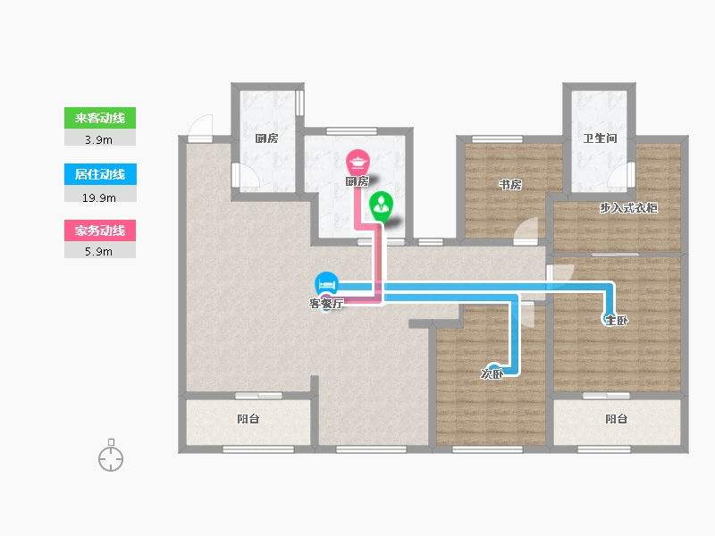 山东省-潍坊市-滨海弘润府-142.32-户型库-动静线