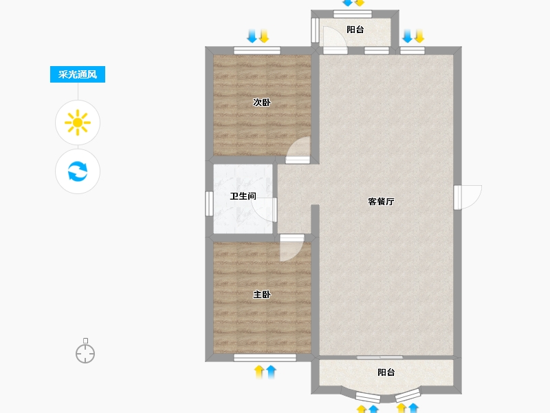 黑龙江省-齐齐哈尔市-中冶滨江半岛-79.53-户型库-采光通风