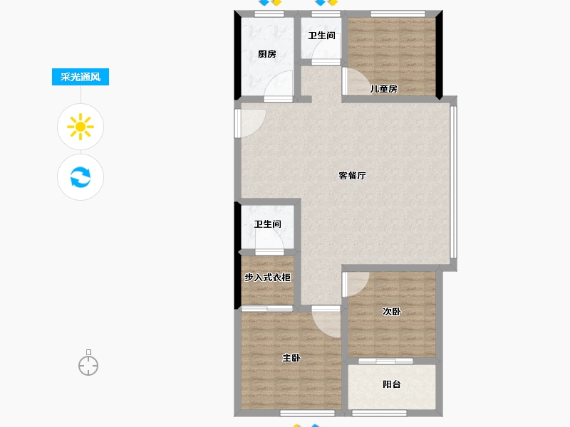 山东省-菏泽市-菏泽中心-109.60-户型库-采光通风