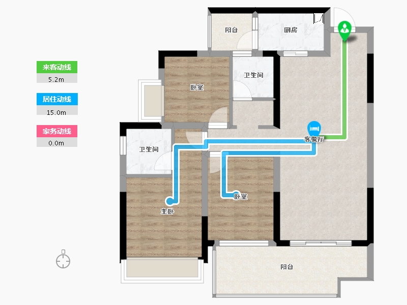 四川省-绵阳市-富临绵州水郡-91.60-户型库-动静线