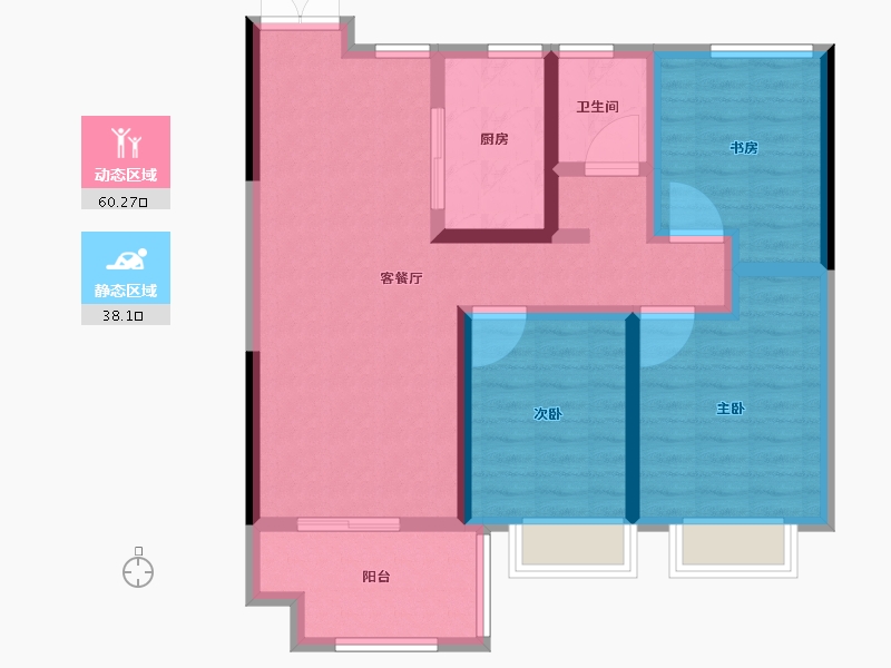 山东省-菏泽市-鲁商蓝岸公馆-87.20-户型库-动静分区