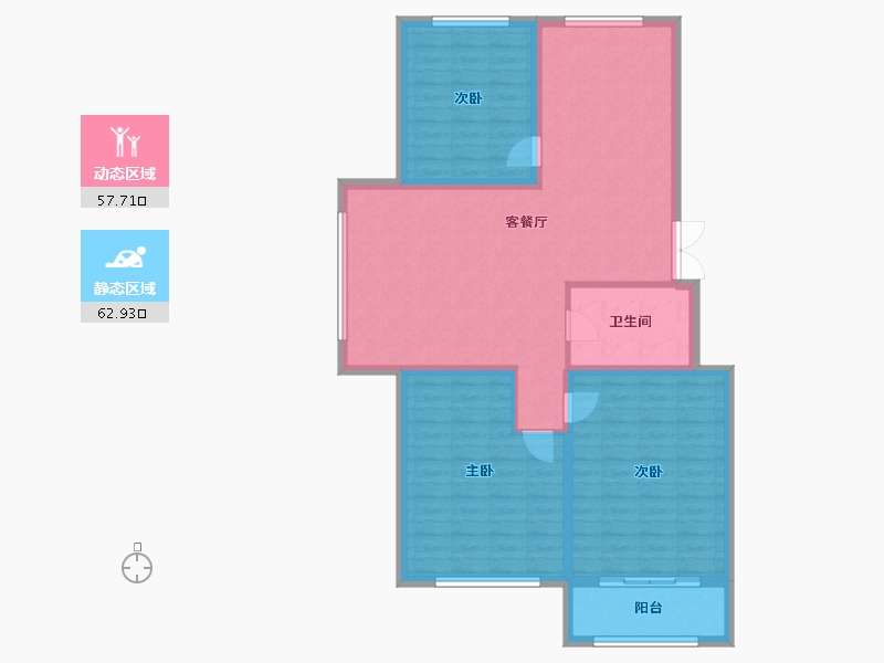 黑龙江省-黑河市-华泰東城御府-109.90-户型库-动静分区