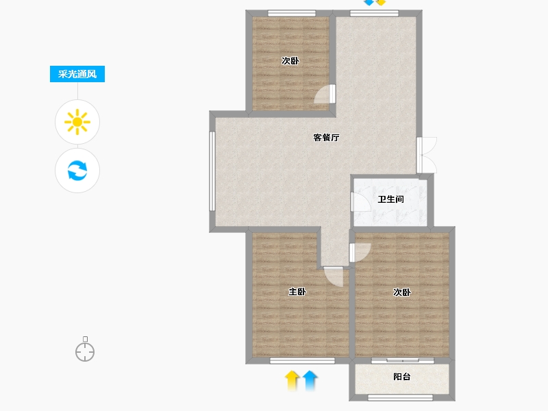 黑龙江省-黑河市-华泰東城御府-109.90-户型库-采光通风