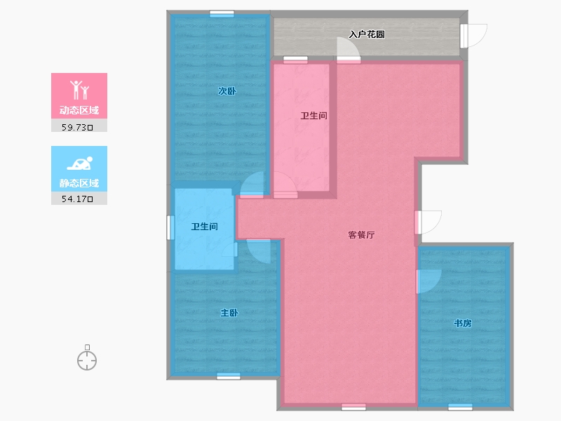 辽宁省-葫芦岛市-乾瑞嘉山墅天悦-111.08-户型库-动静分区