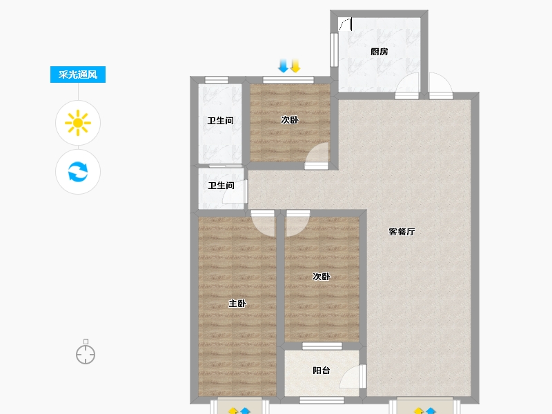 山东省-潍坊市-鲁东明珠-28.00-户型库-采光通风