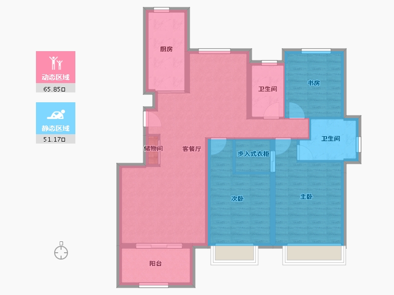 湖北省-黄石市-中冶·黄石公园-104.98-户型库-动静分区