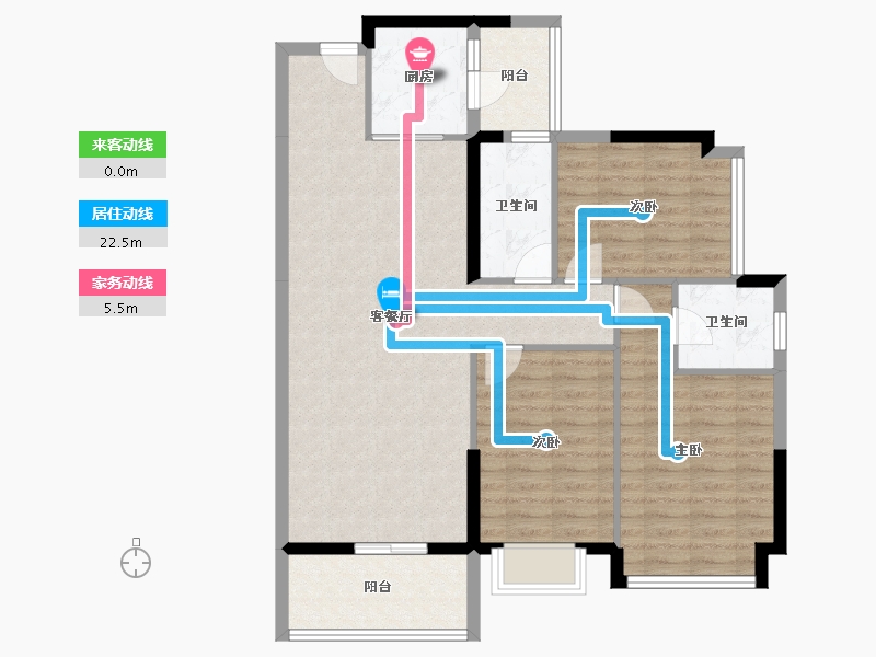 广东省-梅州市-联康城5期哈佛郡-98.16-户型库-动静线