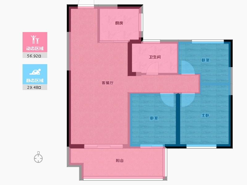 安徽省-阜阳市-当代城MOMA-77.60-户型库-动静分区