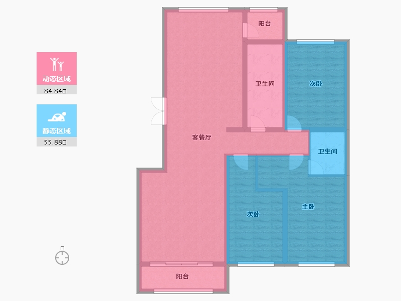 黑龙江省-黑河市-华泰東城御府-127.23-户型库-动静分区