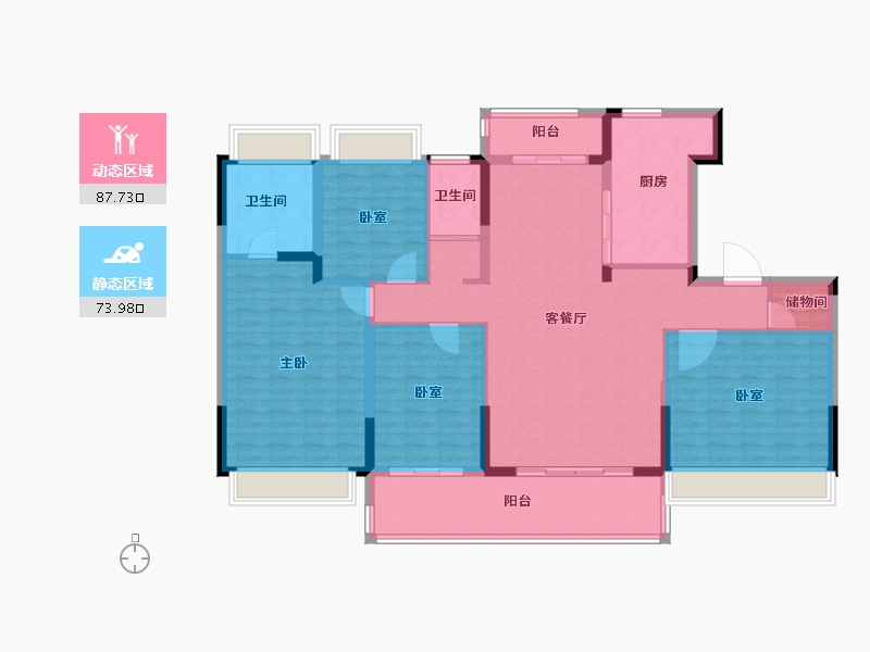 安徽省-阜阳市-碧桂园晶宫时代之光-147.20-户型库-动静分区