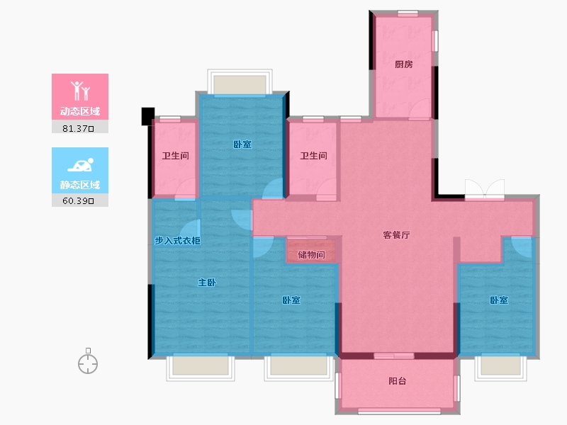 湖北省-黄石市-宏维·新城-127.73-户型库-动静分区