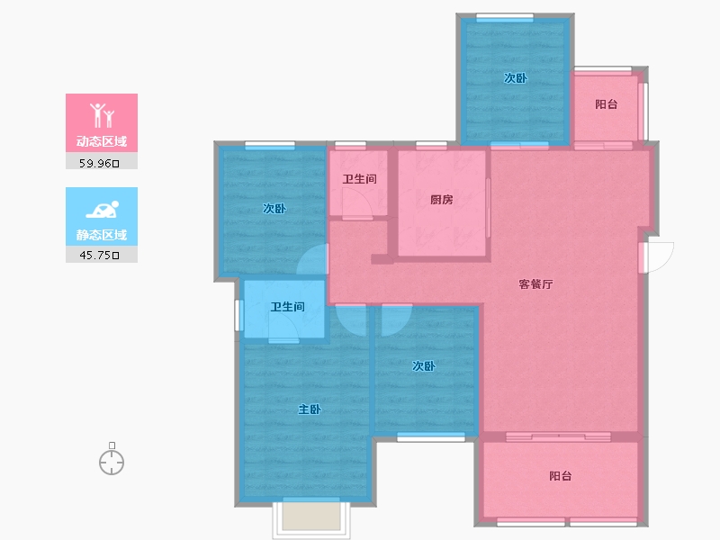 四川省-南充市-鸿通文德中央大境-95.21-户型库-动静分区