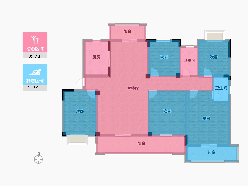 湖北省-黄石市-錦綉·御湖湾-150.58-户型库-动静分区