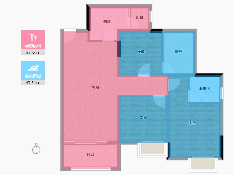 四川省-南充市-科华熙和公馆-78.20-户型库-动静分区