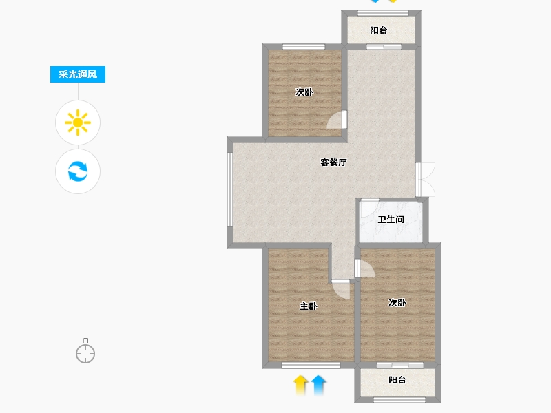 黑龙江省-黑河市-华泰東城御府-100.94-户型库-采光通风