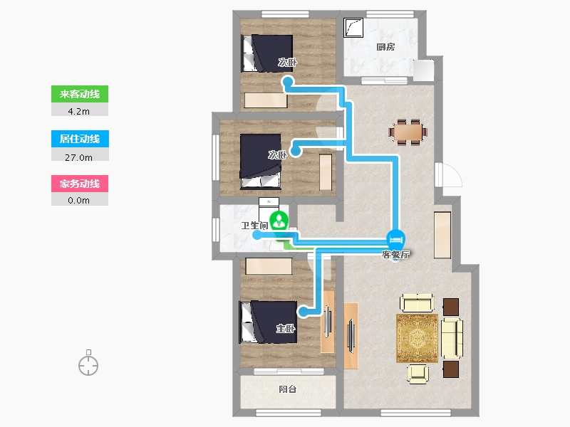 河北省-秦皇岛市-明星·朗樾-84.39-户型库-动静线