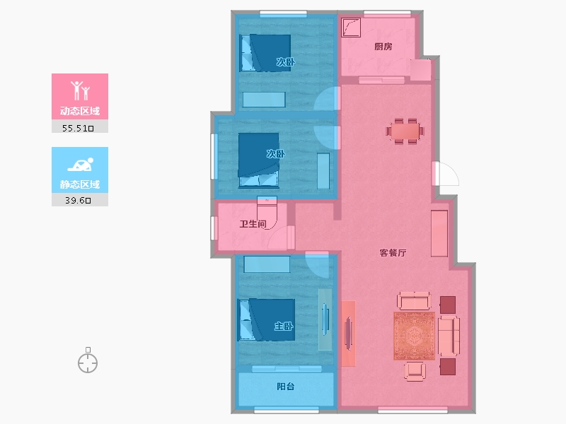 河北省-秦皇岛市-明星·朗樾-84.39-户型库-动静分区