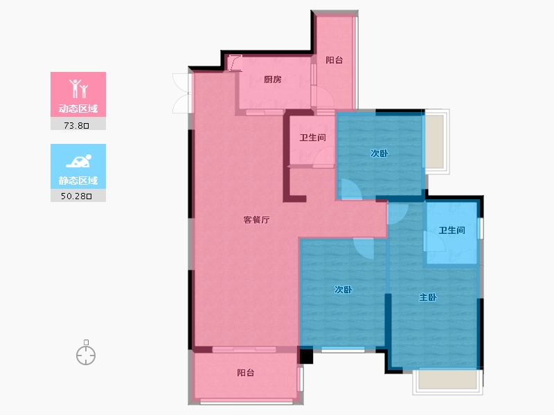 湖南省-郴州市-金色中央翰府-112.00-户型库-动静分区