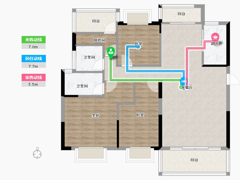 广西壮族自治区-崇左市-崇左碧桂园天誉-105.24-户型库-动静线