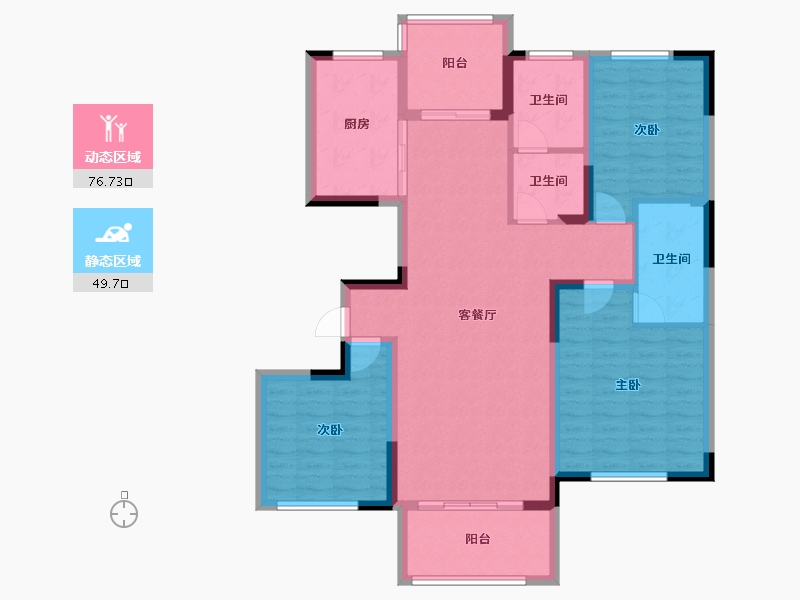 河南省-洛阳市-东展旖和园-113.60-户型库-动静分区