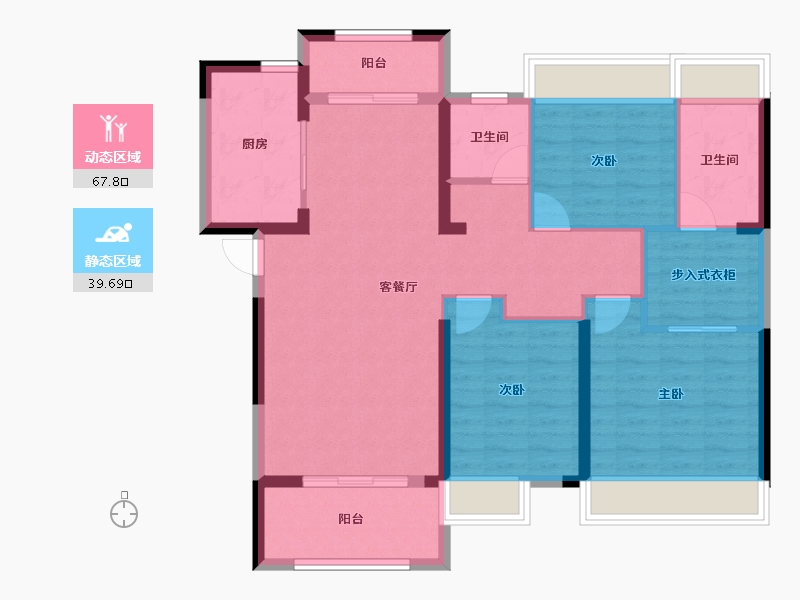 湖北省-黄冈市-新八·世纪华城-96.44-户型库-动静分区