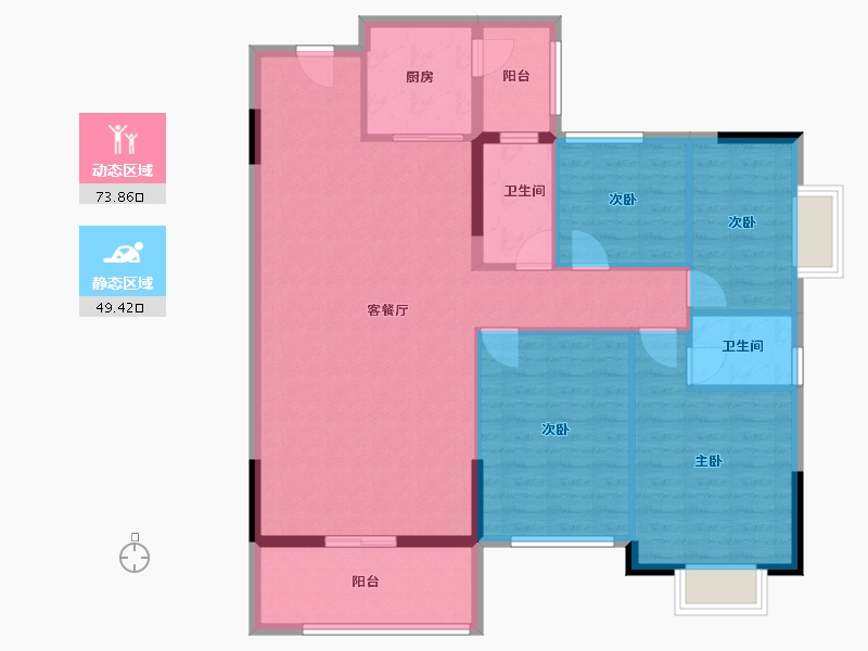 广东省-梅州市-兴宁胜雄花园-112.04-户型库-动静分区