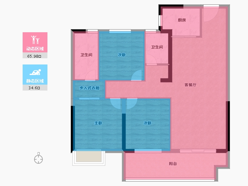 福建省-莆田市-正荣白棠云麓玺樾-90.40-户型库-动静分区