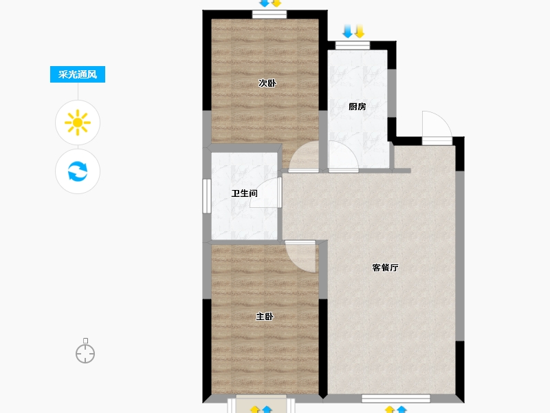 辽宁省-葫芦岛市-兴达澜湾壹品-66.30-户型库-采光通风