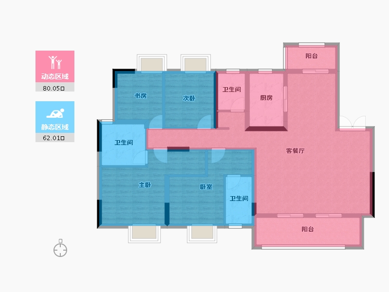 湖南省-衡阳市-中建和城壹品-127.41-户型库-动静分区