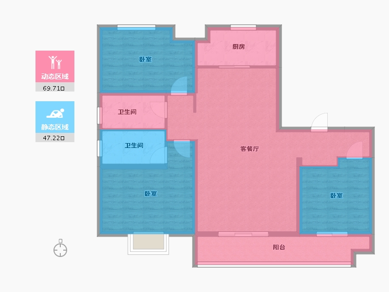 山东省-泰安市-智谷·时代云著-104.79-户型库-动静分区